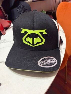 Nasty Pig Black Hat with Neon Lime Logo